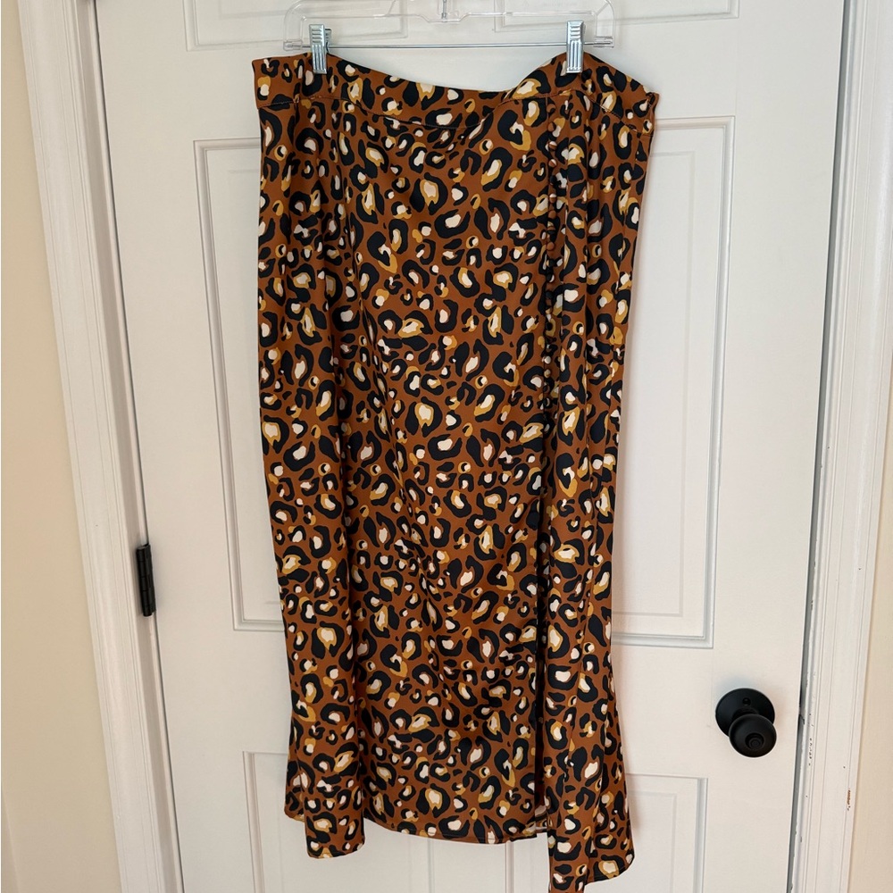 Express x LadyGang Animal Print Maxi Skirt